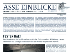 Asse Einblicke 01/2009 Asse Einblicke 01/2009