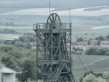 View at the shaft tower of the Asse II mine 