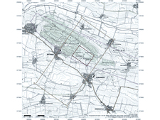 Survey map with preliminary area to be surveyed (pre-planning) 