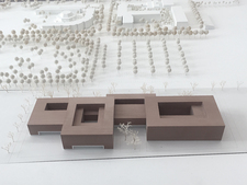 Ein Modell des Siegerentwurfs des Architekturbüros "Glass Kramer Löbbert Architekten BDA"