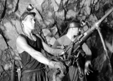 Two miners of Wismut work underground