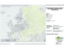 The map shows the predicted soil contamination by Caesium 137, which is caused by the most recent forest fires in the exclusion zone around the Chernobyl nuclear power plant