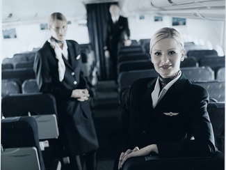 Stewardess in aircraft Stewardess in aircraft
