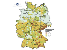 Radonkonzentrationen in Deutschland