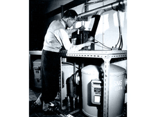 Historischer Messplatz zur Überwachung der Atmosphäre auf künstliche Radioaktivität (1960er Jahre)
