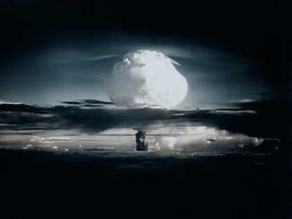 Nuclear cloud right after ignition of a nuclear bomb