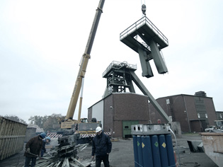 Demontage altes Fördergerüst Konrad 2 Demontage altes Fördergerüst Konrad 2