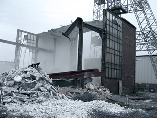 Abriss des alten Maschinengebäudes Abriss des alten Maschinengebäudes