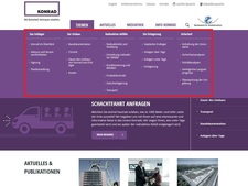 Screenshot, markiert ist das aufgeklappte Themen-Menü Screenshot, markiert ist das aufgeklappte Themen-Menü