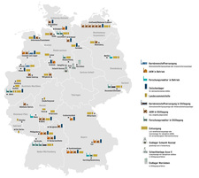 Sites of German nuclear power plants and research reactors