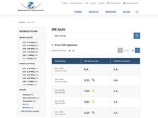 SAR-Suche unter www.bfs.de/sar-werte-handy