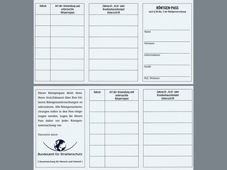 Röntgenpass Vorder- und Rückseite Röntgenpass Vorder- und Rückseite