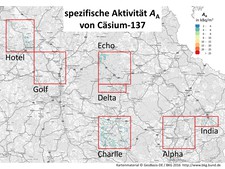 Darstellung von Ergebnissen der Messflüge in der Umgebung von Bayreuth
