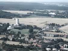 Ortslage Morsleben und Beendorf, im Hintergrund die Salzhalde